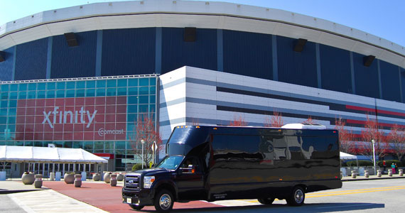 Luxury Party Bus at Georgia Dome - home of the Atlanta Falcons